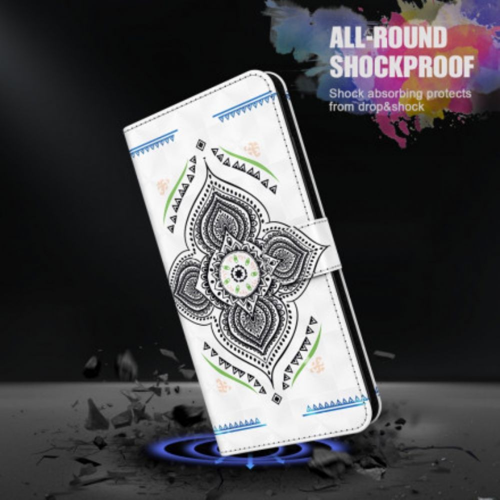 Folio-hoesje voor Samsung Galaxy A32 5G Mandala-lichtspots Met Lanyard