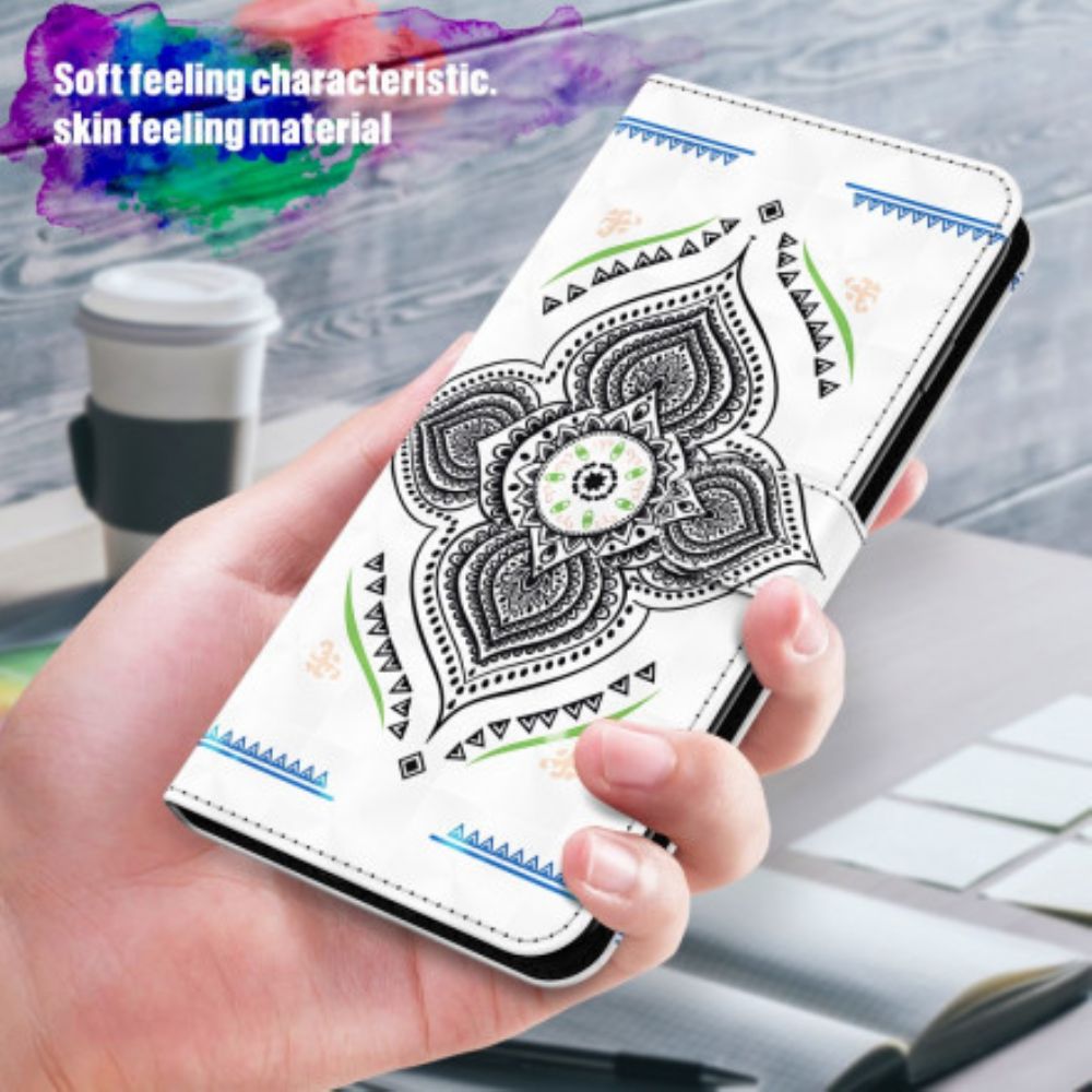 Folio-hoesje voor Samsung Galaxy A32 5G Mandala-lichtspots Met Lanyard