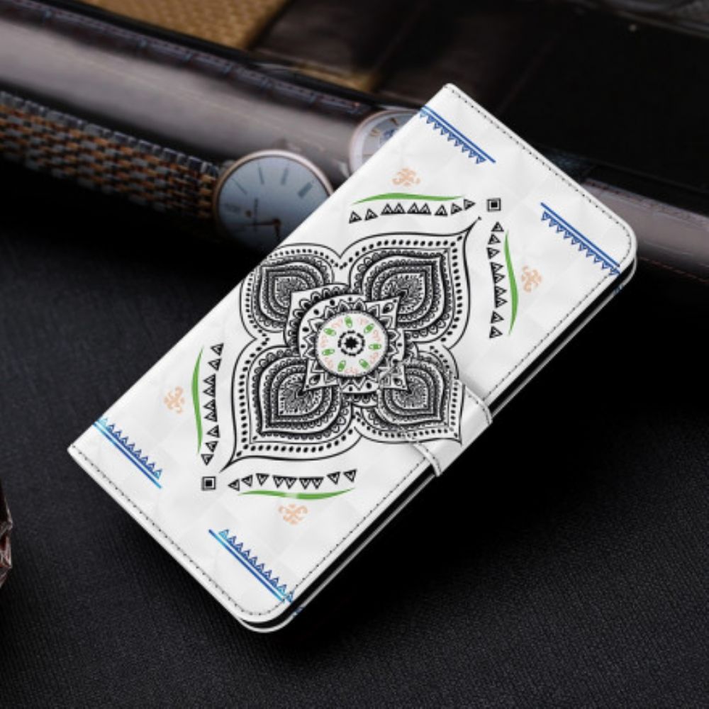 Folio-hoesje voor Samsung Galaxy A32 5G Mandala-lichtspots Met Lanyard