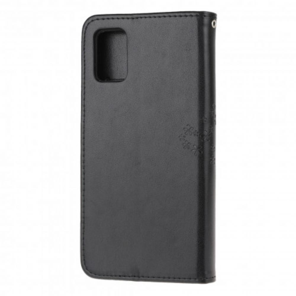 Folio-hoesje voor Samsung Galaxy A32 5G Met Ketting Boom En Uilen Met Bandjes