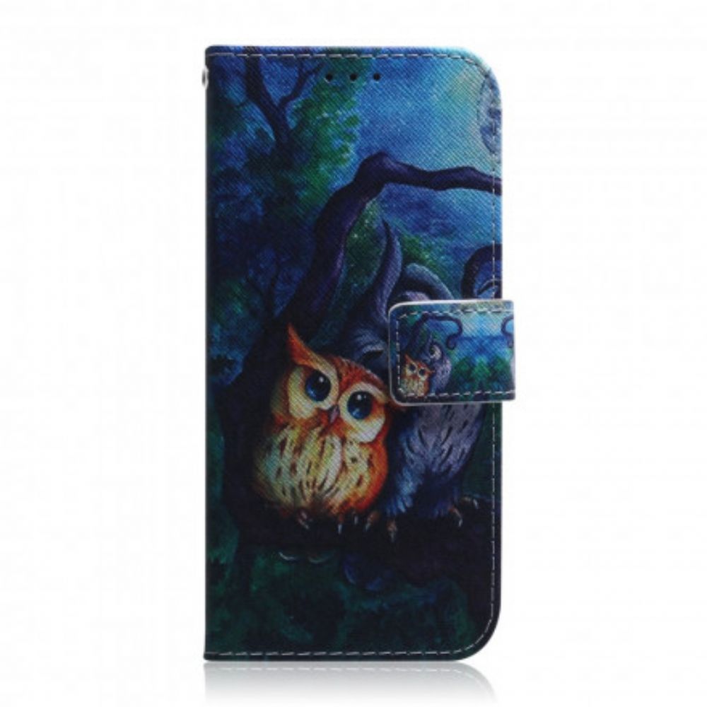 Folio-hoesje voor Samsung Galaxy A32 5G Uilen Schilderen