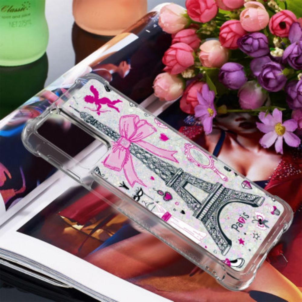 Hoesje voor Samsung Galaxy A32 5G Eiffeltoren Glitter