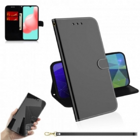 Leren Hoesje voor Samsung Galaxy A32 5G Spiegel Van Kunstleer