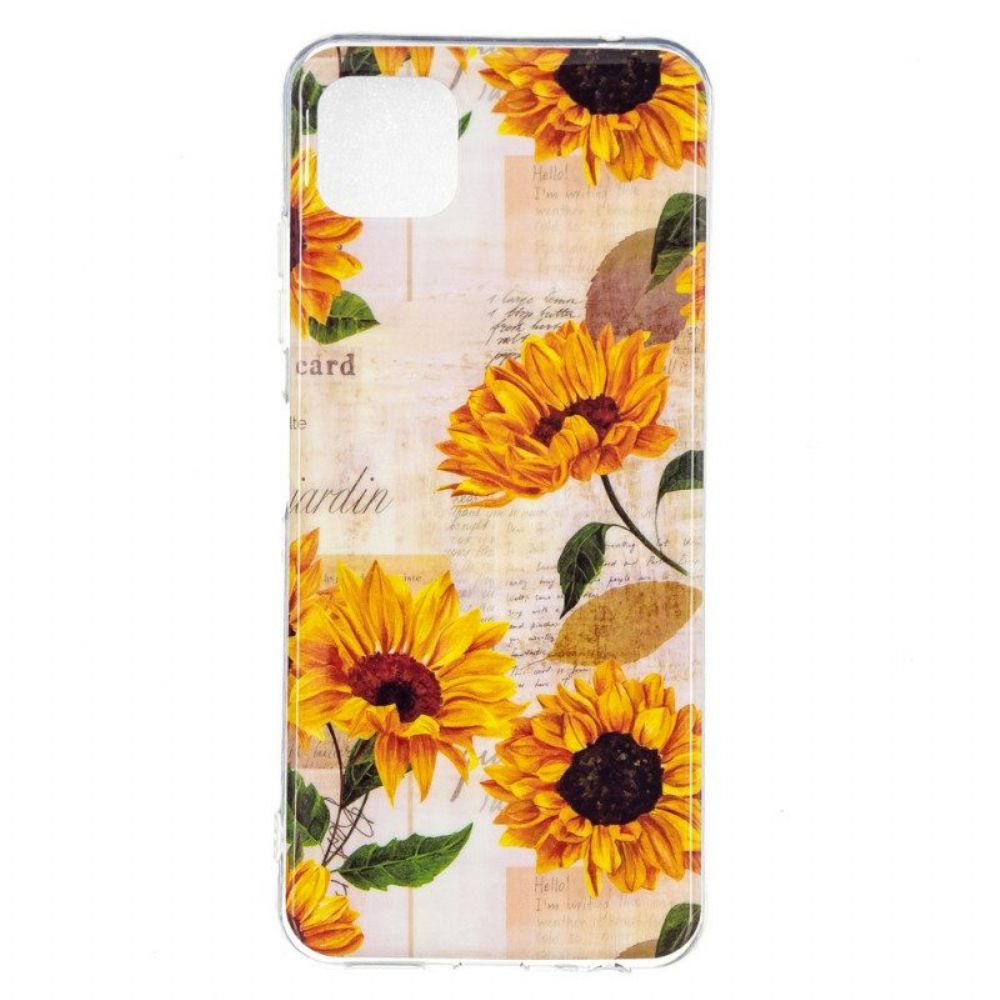 Hoesje voor Samsung Galaxy M12 / A12 Fluorescerende Bloemen