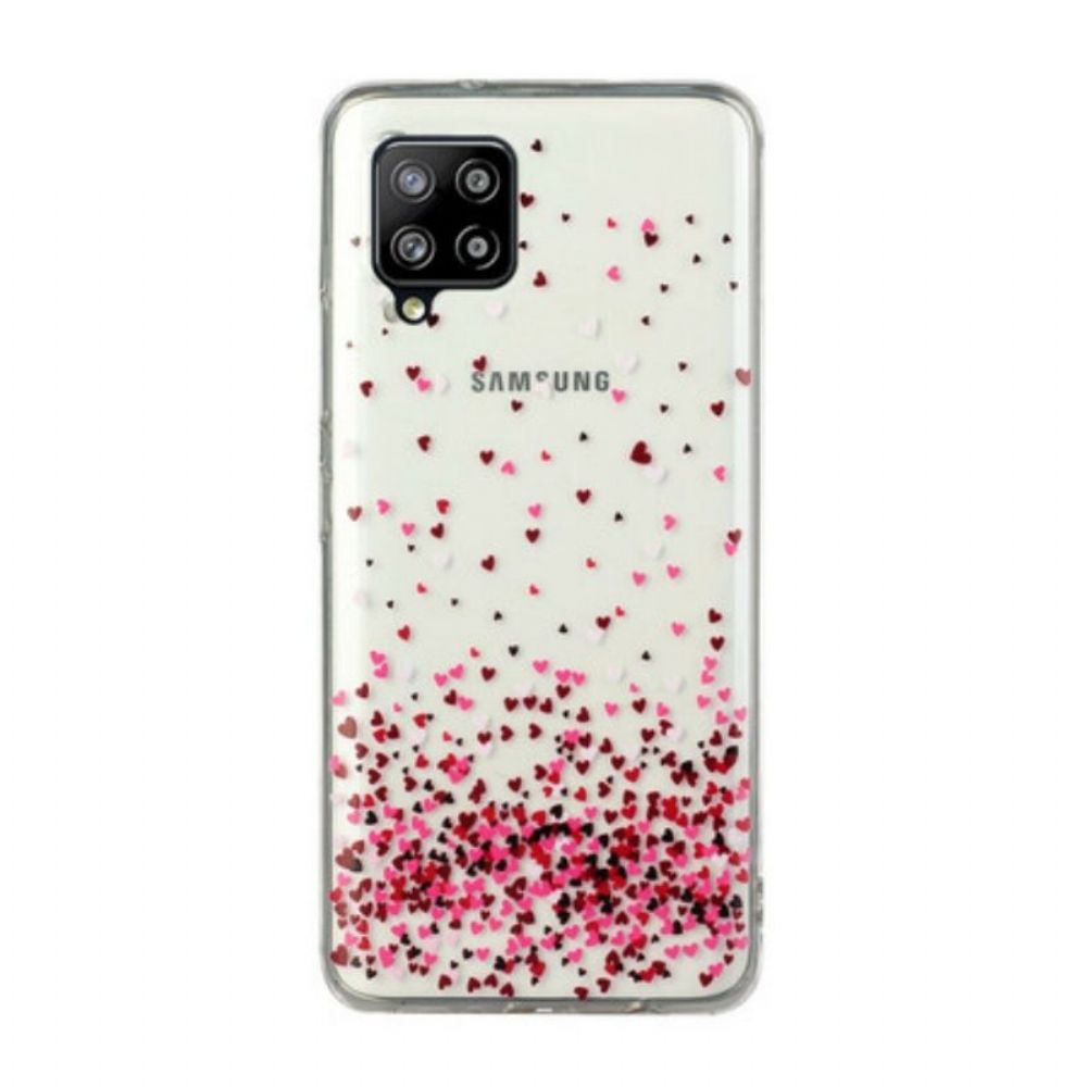 Hoesje voor Samsung Galaxy M12 / A12 Naadloze Meerdere Rode Harten