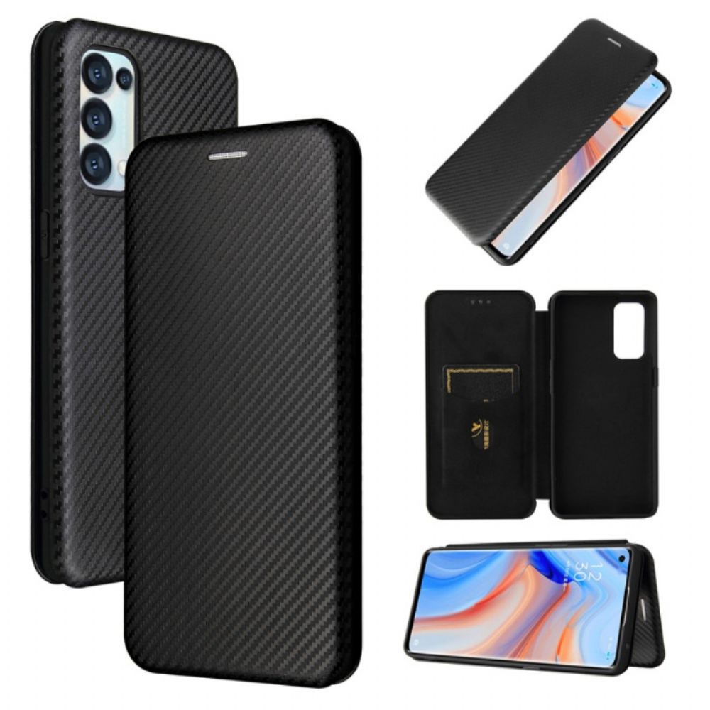 Bescherming Hoesje voor Oppo Find X3 Lite Folio-hoesje Gekleurde Carbon Silicone