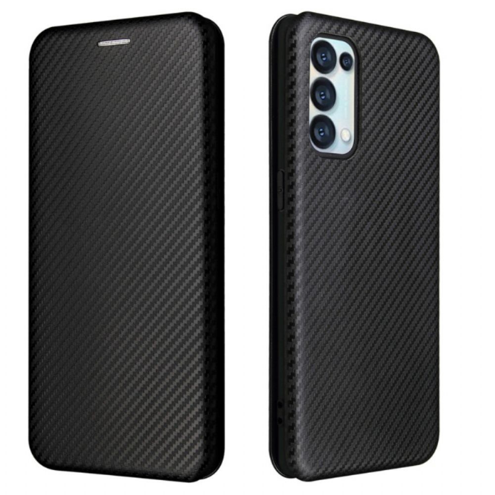 Bescherming Hoesje voor Oppo Find X3 Lite Folio-hoesje Gekleurde Carbon Silicone