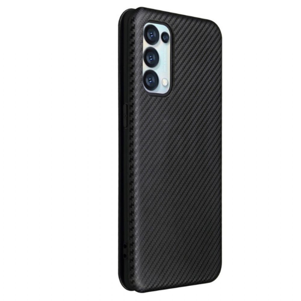 Bescherming Hoesje voor Oppo Find X3 Lite Folio-hoesje Gekleurde Carbon Silicone