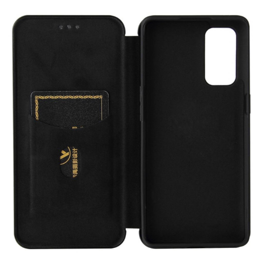 Bescherming Hoesje voor Oppo Find X3 Lite Folio-hoesje Gekleurde Carbon Silicone
