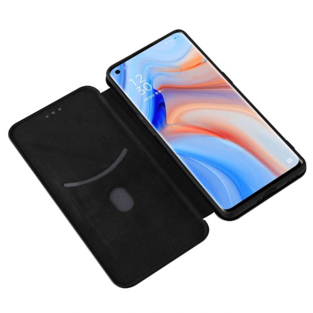 Bescherming Hoesje voor Oppo Find X3 Lite Folio-hoesje Gekleurde Carbon Silicone