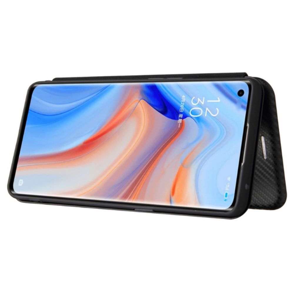 Bescherming Hoesje voor Oppo Find X3 Lite Folio-hoesje Gekleurde Carbon Silicone