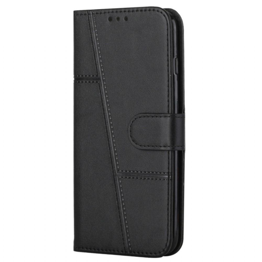 Folio-hoesje voor Oppo Find X3 Lite Met Ketting Geo Kunstleren Band