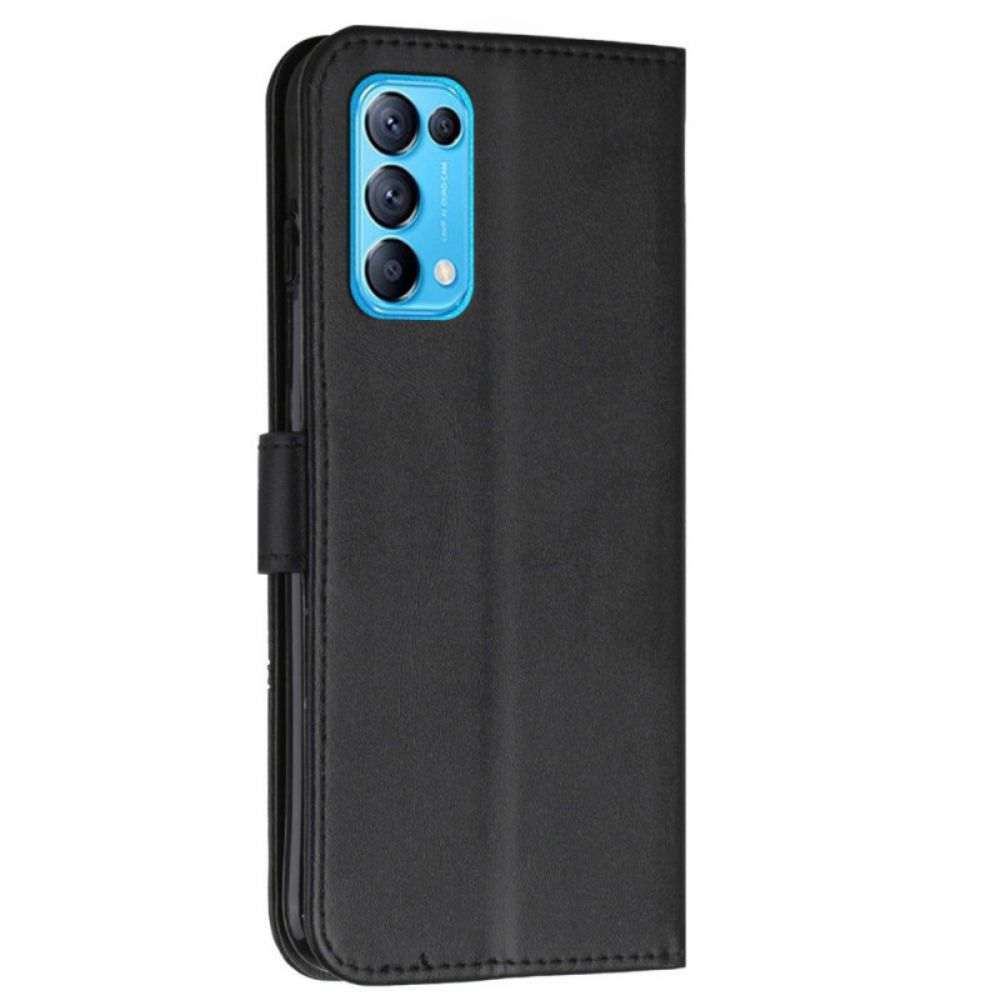 Folio-hoesje voor Oppo Find X3 Lite Met Ketting Geo Kunstleren Band