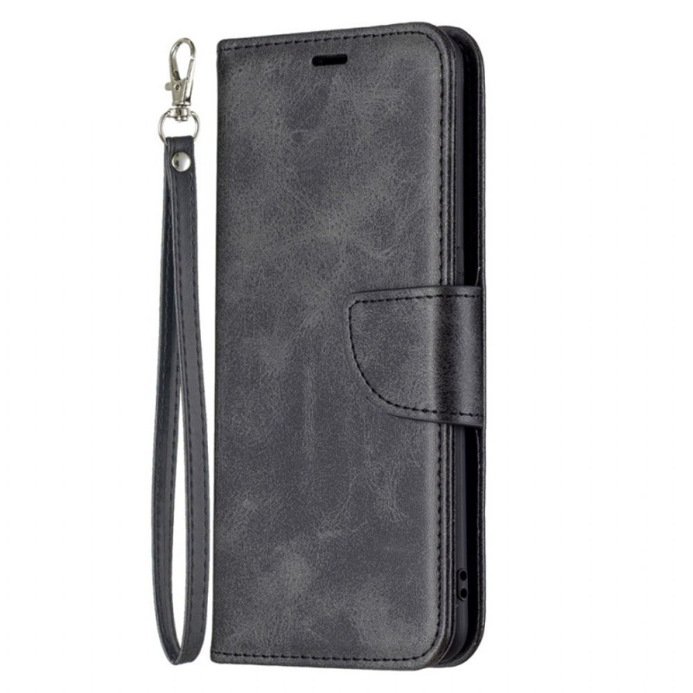 Leren Hoesje voor Oppo Find X3 Lite Folio-hoesje Gladde Schuine Klep