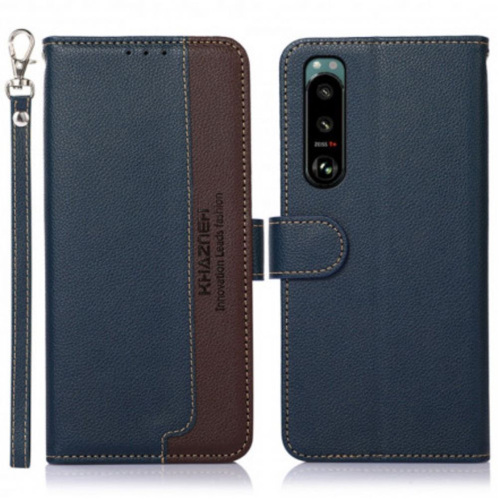 Folio-hoesje voor Sony Xperia 5 III Liche-stijl Rfid Khazneh