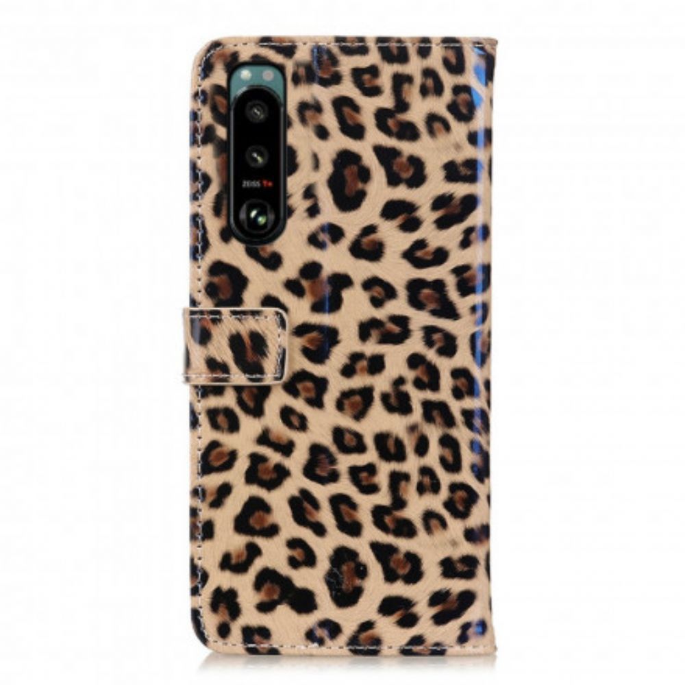 Leren Hoesje voor Sony Xperia 5 III Enkele Luipaard
