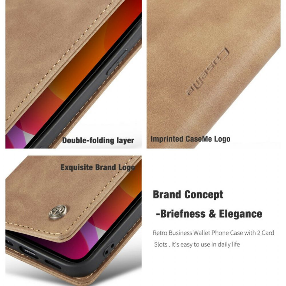 Bescherming Hoesje voor iPhone 12 / 12 Pro Folio-hoesje Caseme Kunstleer