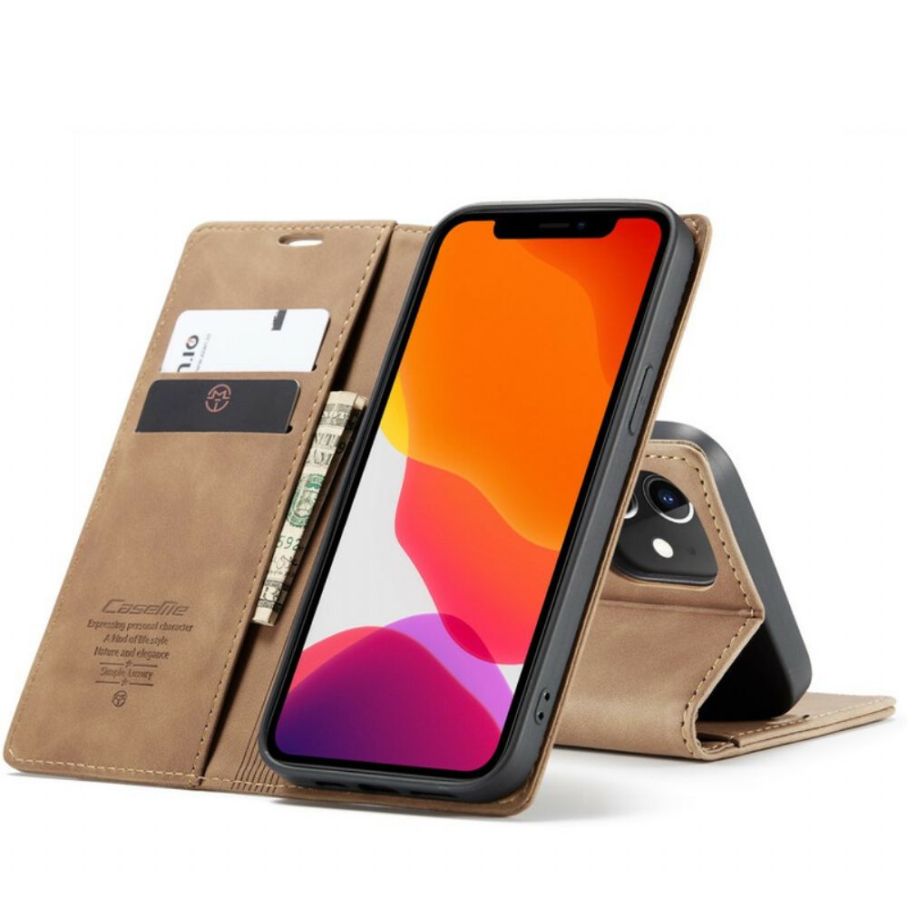 Bescherming Hoesje voor iPhone 12 / 12 Pro Folio-hoesje Caseme Kunstleer