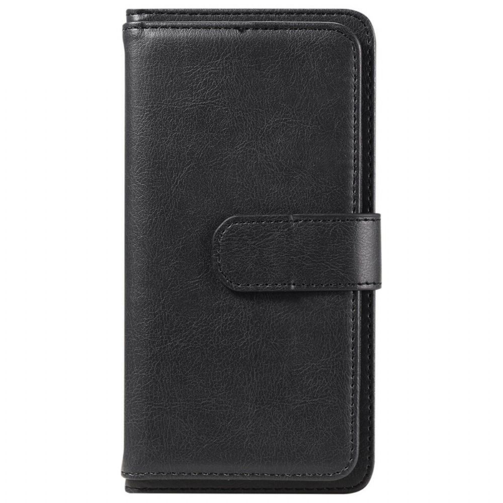 Folio-hoesje voor iPhone 12 / 12 Pro Multifunctionele Kaarthouder Voor 10 Kaarten