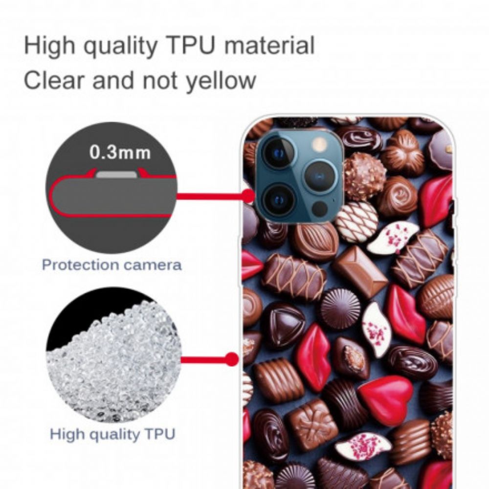 Hoesje voor iPhone 12 / 12 Pro Chocolade Flexibel