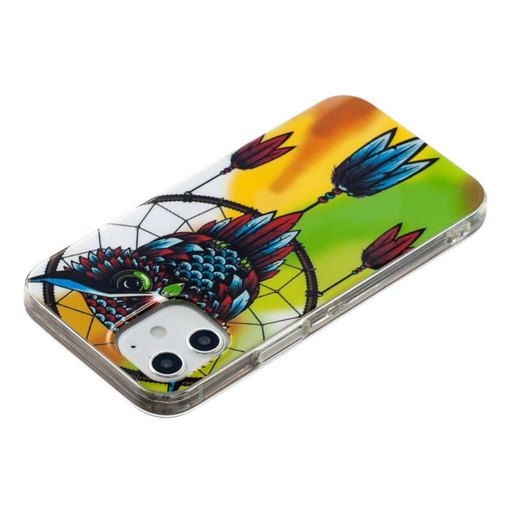 Hoesje voor iPhone 12 / 12 Pro Fluorescerende Uil Dromenvanger