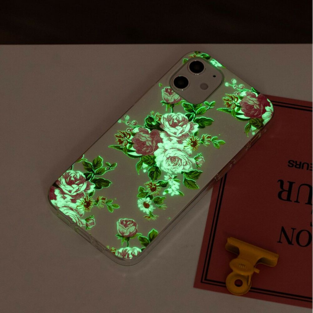 Hoesje voor iPhone 12 / 12 Pro Fluorescerende Vrijheidsbloemen