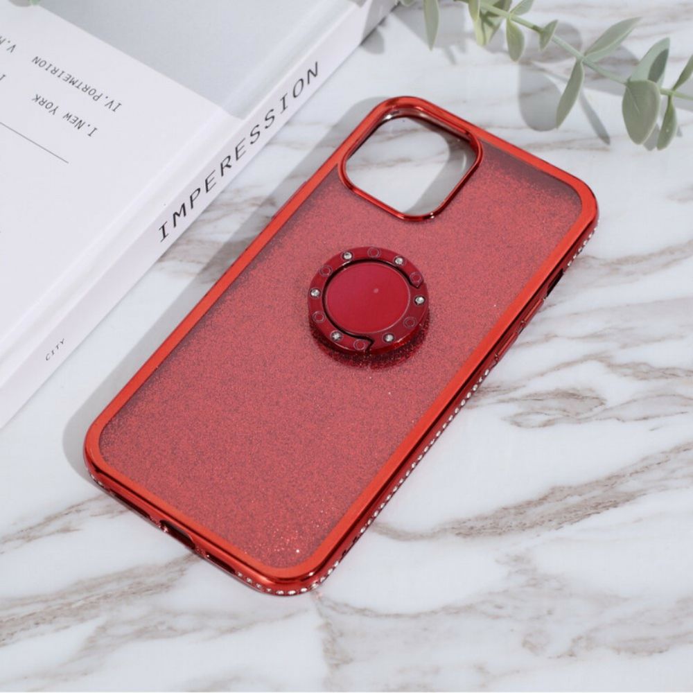 Hoesje voor iPhone 12 / 12 Pro Pailletten En Diamanten Ring