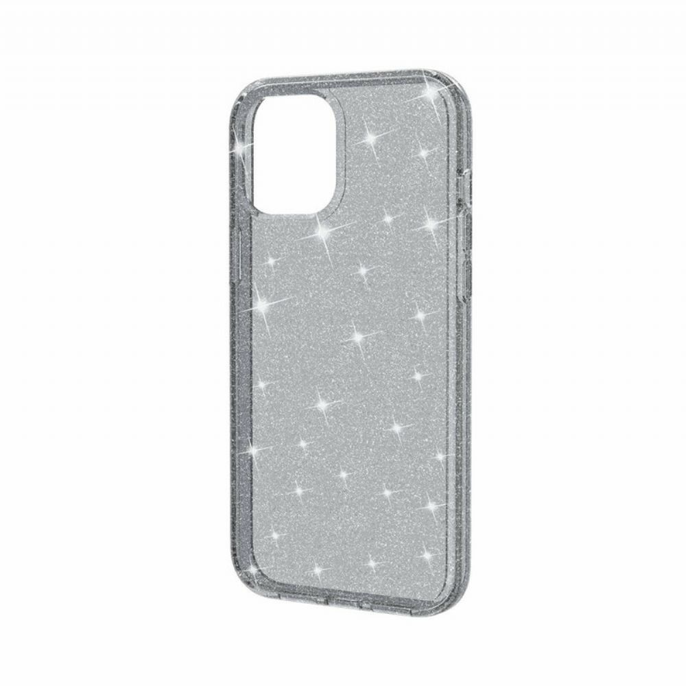 Hoesje voor iPhone 12 / 12 Pro Transparante Pailletten