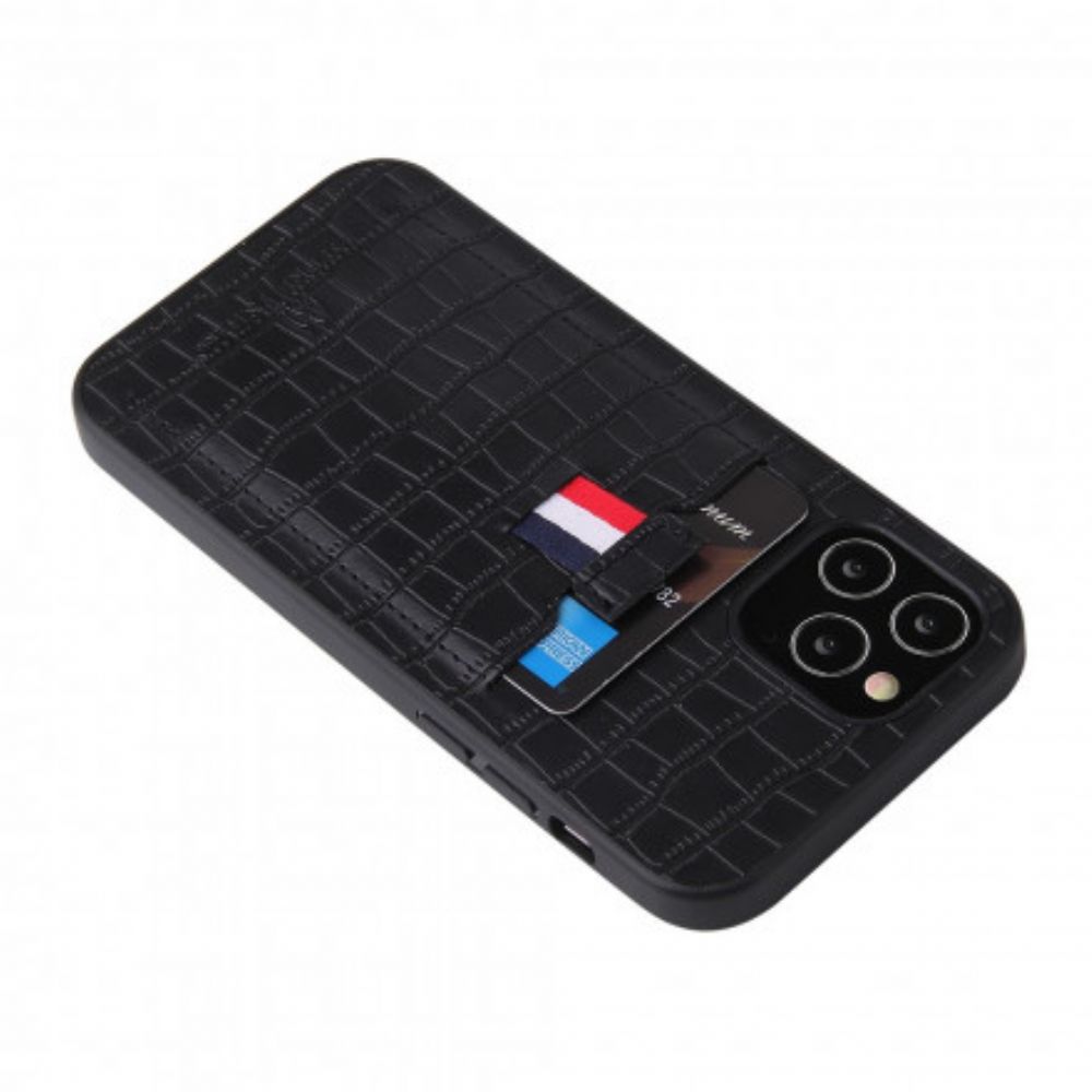 Telefoonhoesje voor iPhone 12 / 12 Pro Krokodillenleer Stijl Kaarthouder