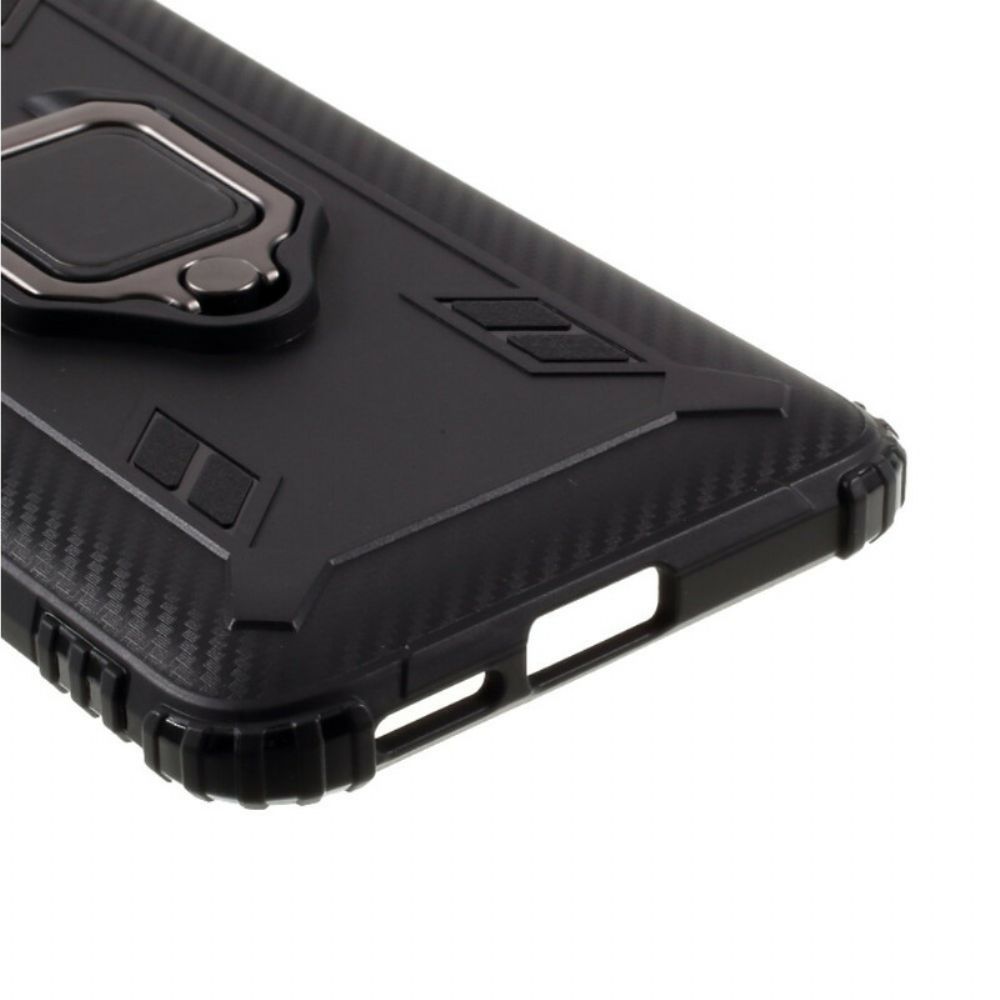 Hoesje voor Poco F2 Pro Ring En Koolstofvezel