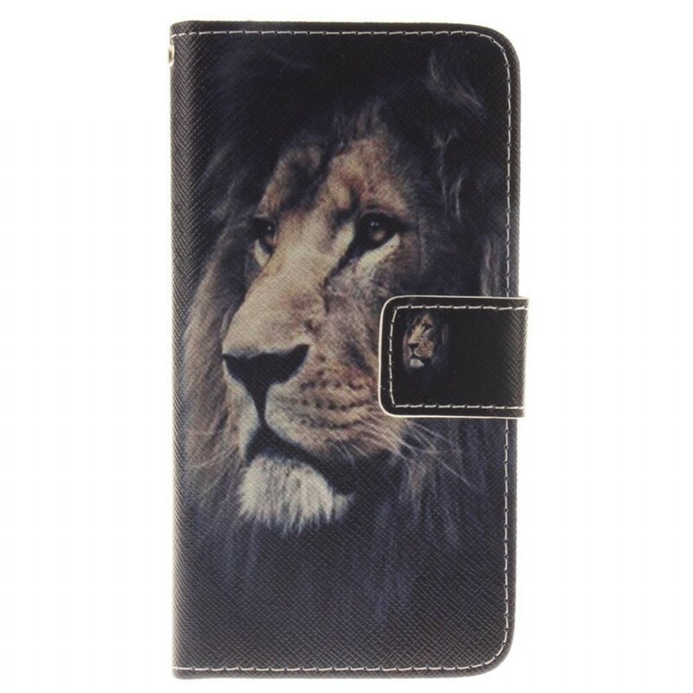 Folio-hoesje voor iPhone SE 3 / SE 2 / 8 / 7 Droomende Leeuw