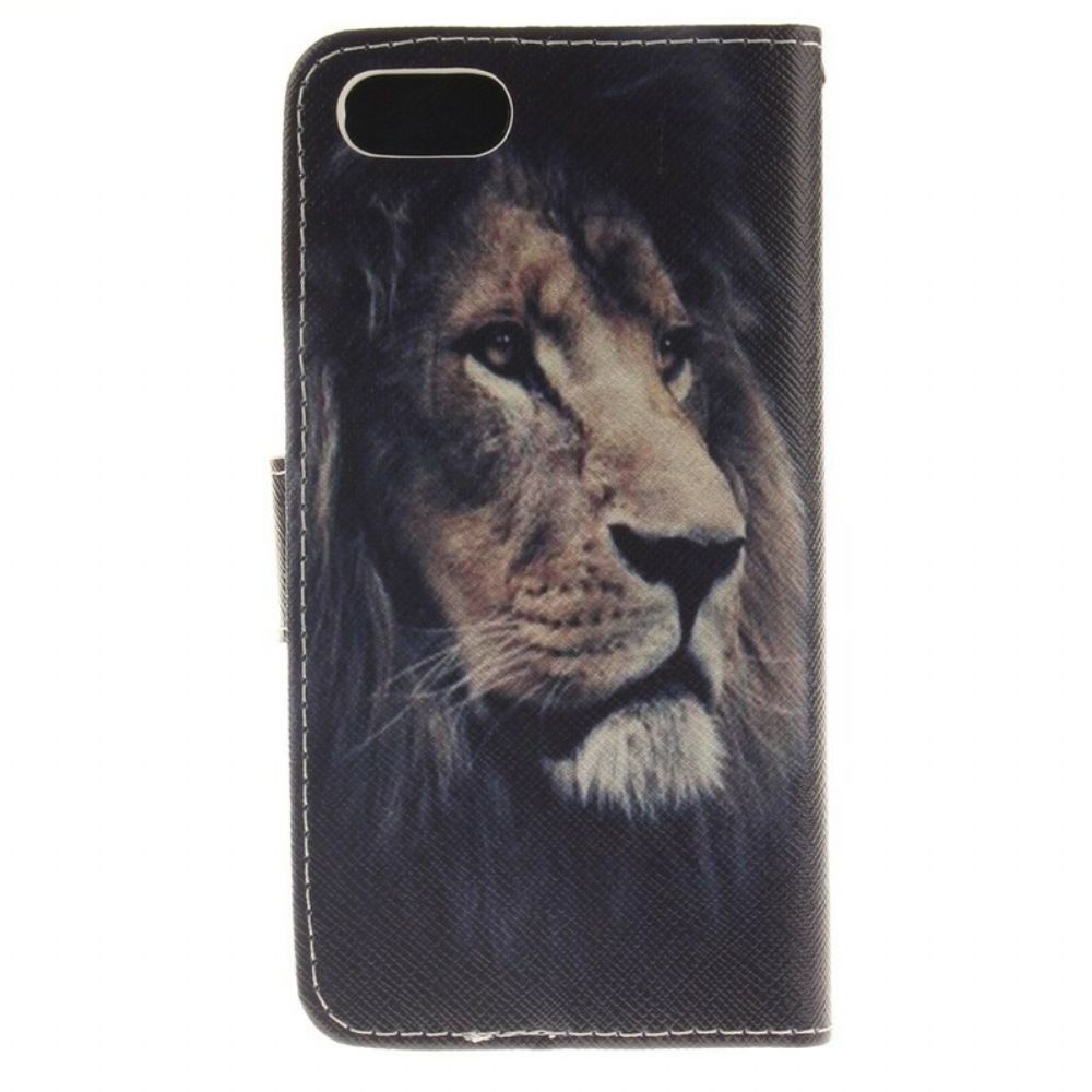 Folio-hoesje voor iPhone SE 3 / SE 2 / 8 / 7 Droomende Leeuw