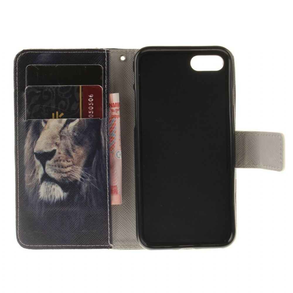 Folio-hoesje voor iPhone SE 3 / SE 2 / 8 / 7 Droomende Leeuw
