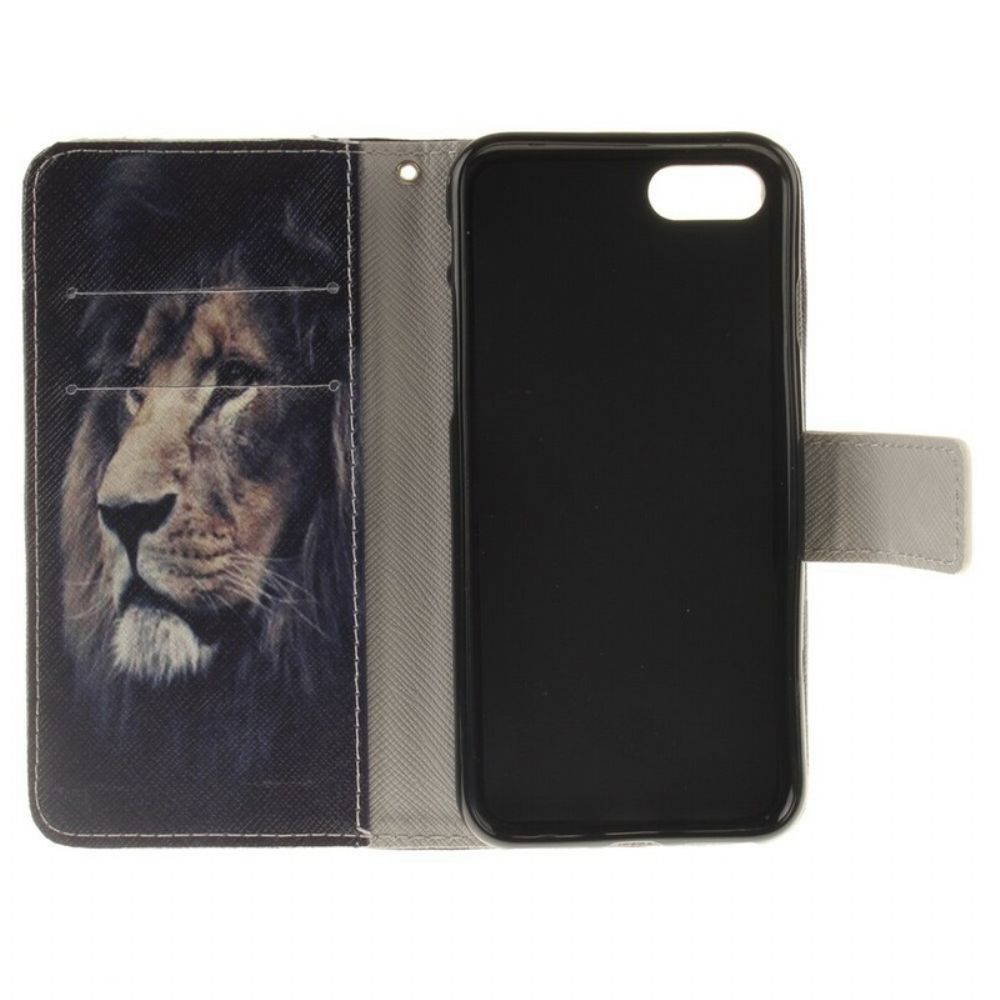 Folio-hoesje voor iPhone SE 3 / SE 2 / 8 / 7 Droomende Leeuw