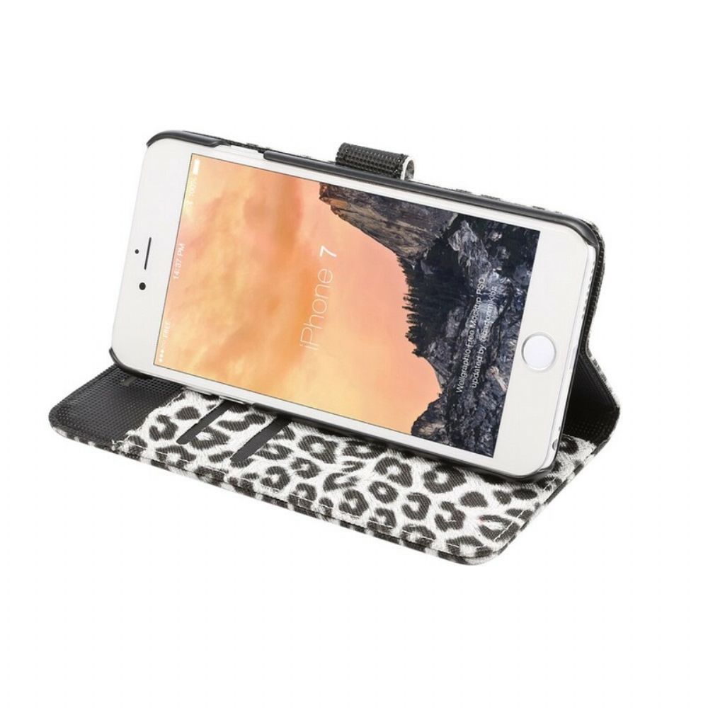 Folio-hoesje voor iPhone SE 3 / SE 2 / 8 / 7 Luipaard