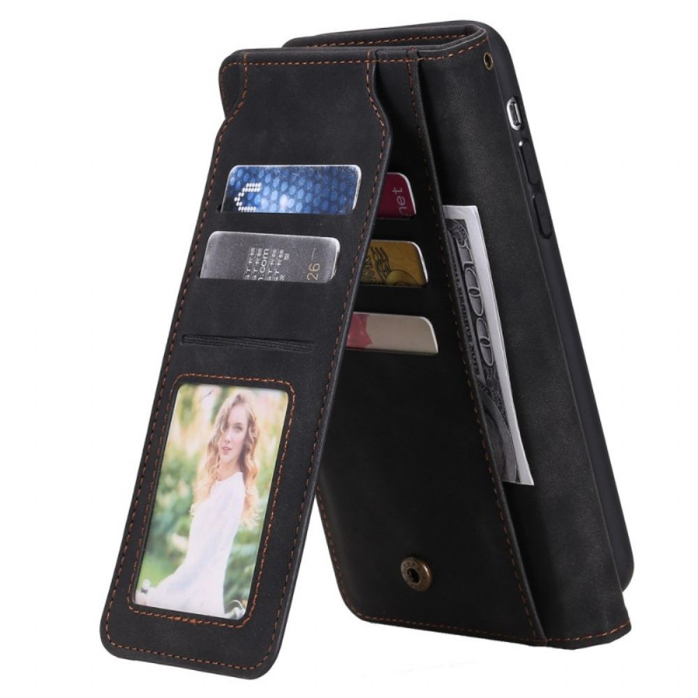 Folio-hoesje voor iPhone SE 3 / SE 2 / 8 / 7 Verticale Steunkaarthouder