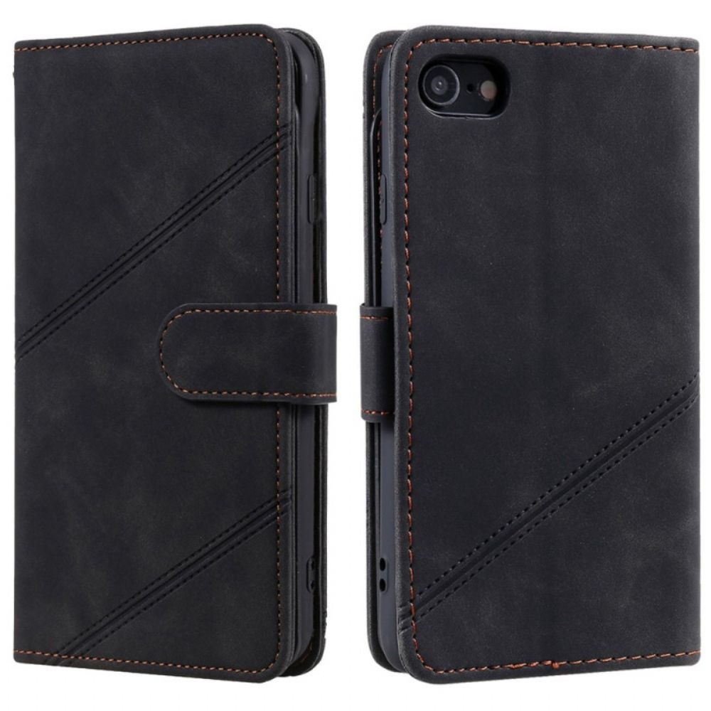 Folio-hoesje voor iPhone SE 3 / SE 2 / 8 / 7 Verticale Steunkaarthouder