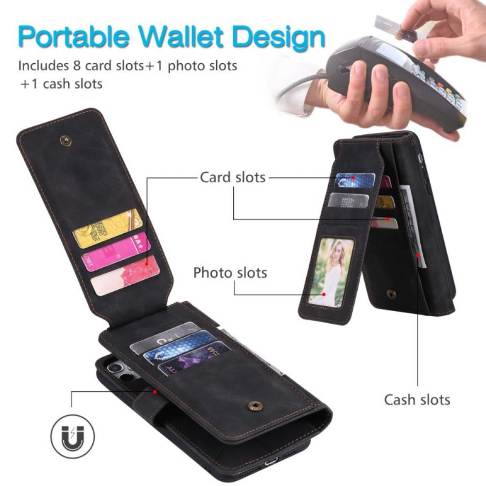 Folio-hoesje voor iPhone SE 3 / SE 2 / 8 / 7 Verticale Steunkaarthouder
