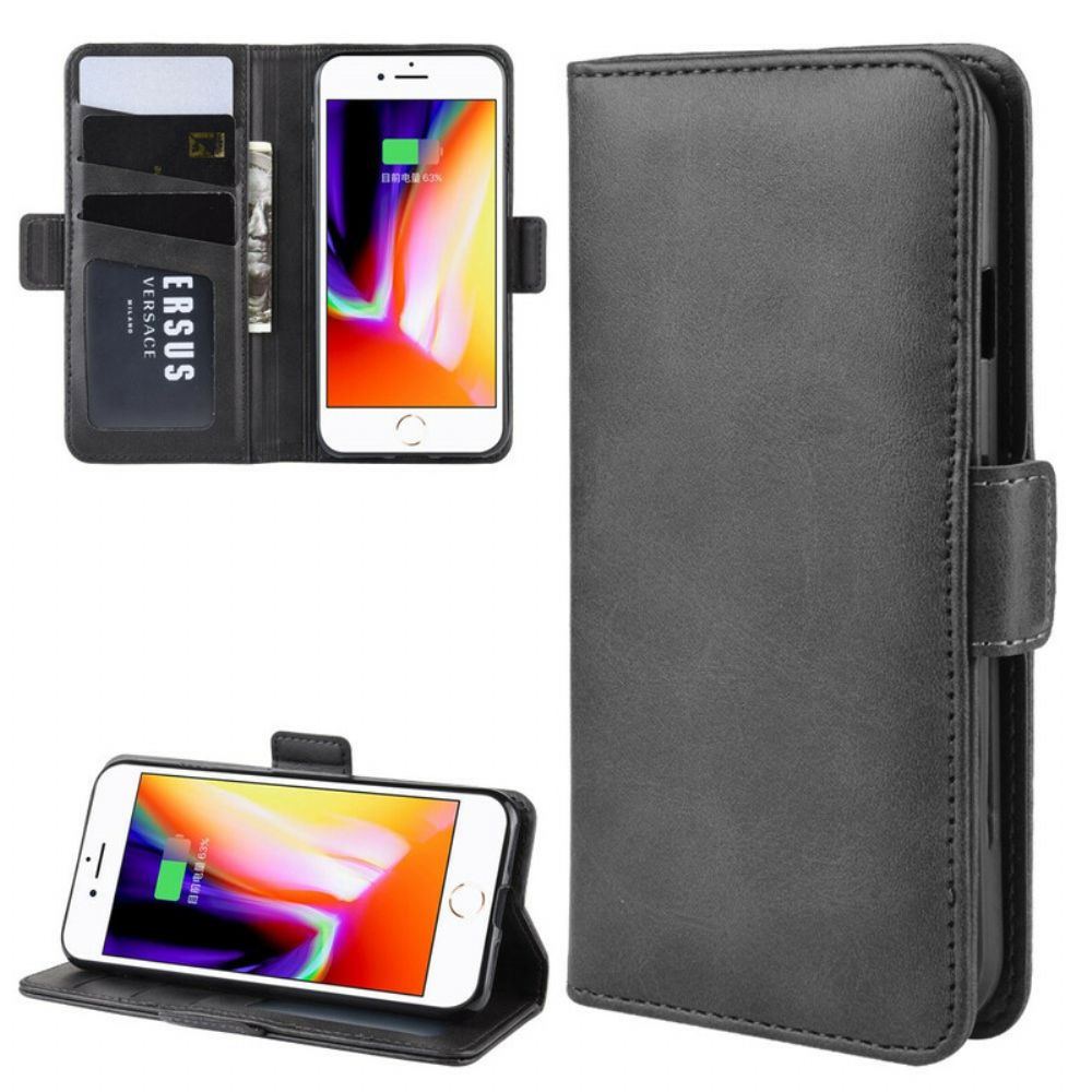 Folio-hoesje voor iPhone SE 3 / SE 2 / 8 / 7 Vintage Splitleereffect