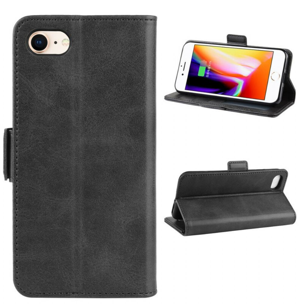 Folio-hoesje voor iPhone SE 3 / SE 2 / 8 / 7 Vintage Splitleereffect