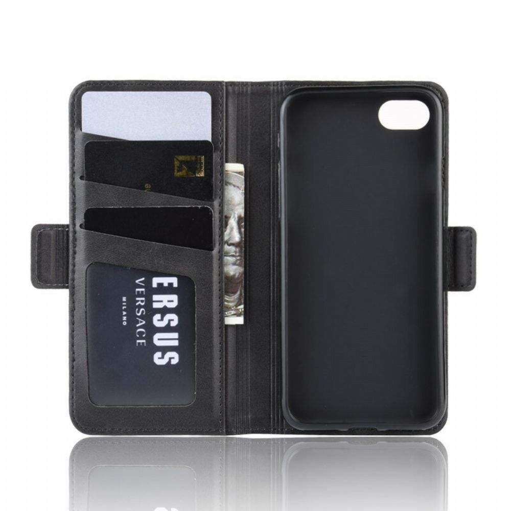 Folio-hoesje voor iPhone SE 3 / SE 2 / 8 / 7 Vintage Splitleereffect