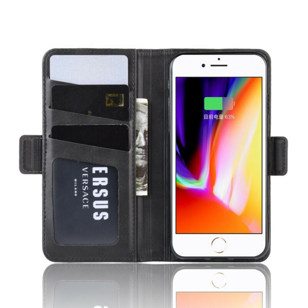 Folio-hoesje voor iPhone SE 3 / SE 2 / 8 / 7 Vintage Splitleereffect