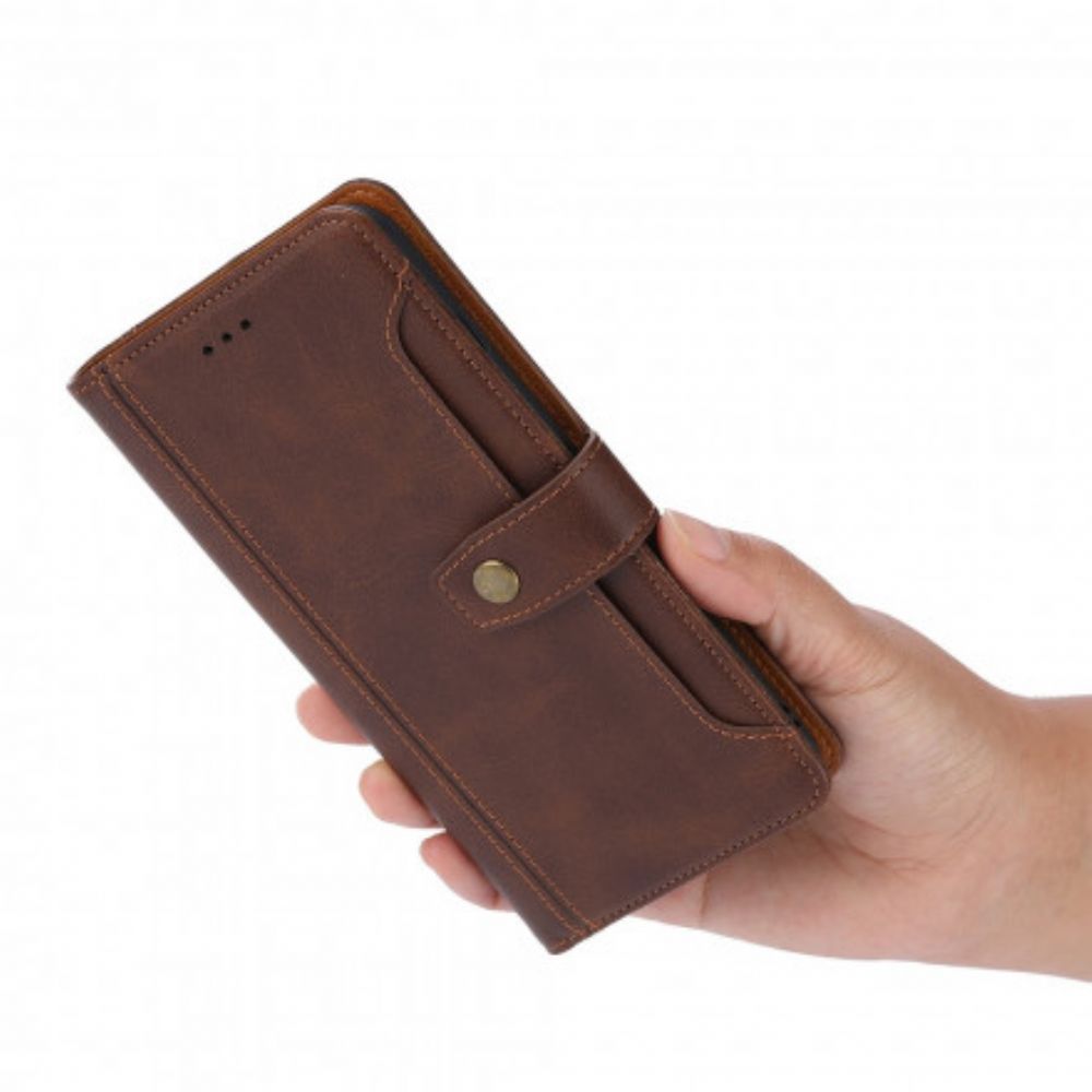 Folio-hoesje voor iPhone SE 3 / SE 2 / 8 / 7 Voorste Kaarthouder Met Riem