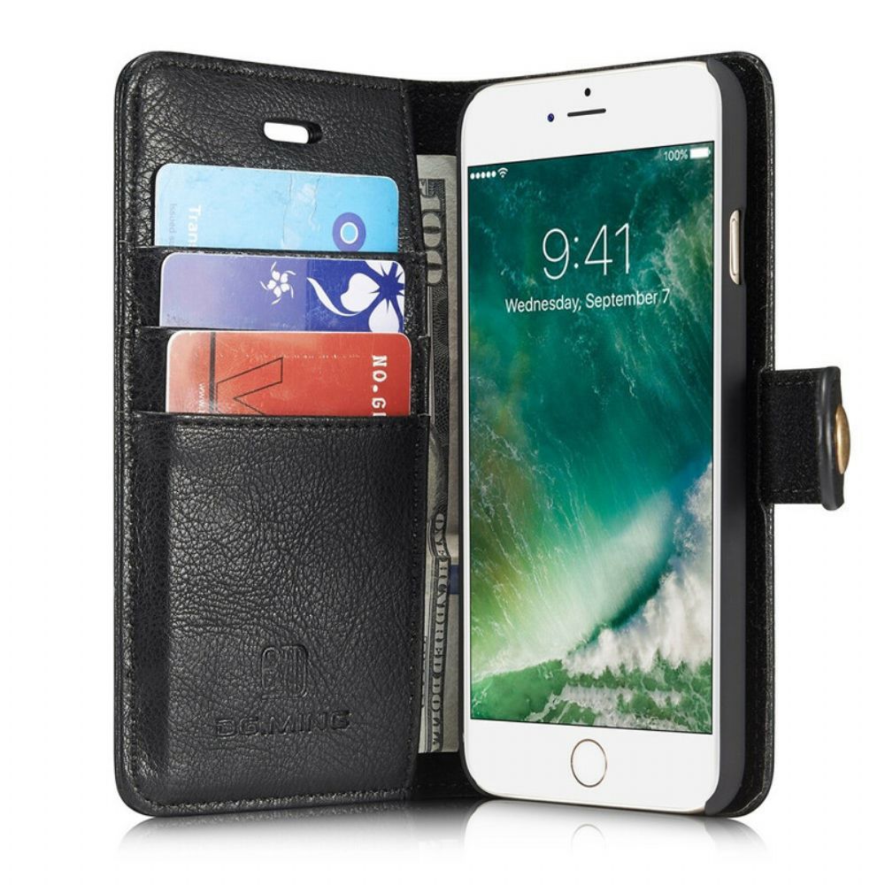 Hoesje Leren Hoesje voor iPhone SE 3 / SE 2 / 8 / 7 Dg.ming Afneembaar