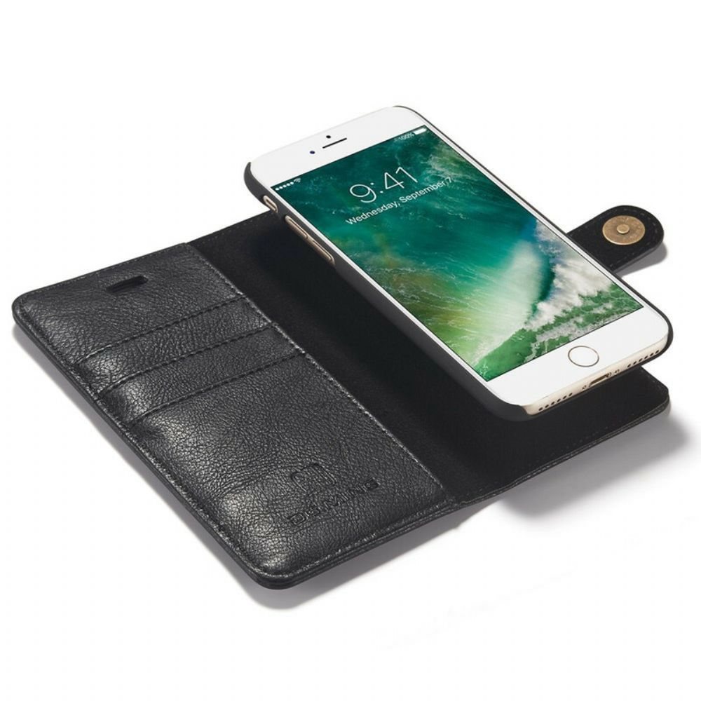 Hoesje Leren Hoesje voor iPhone SE 3 / SE 2 / 8 / 7 Dg.ming Afneembaar