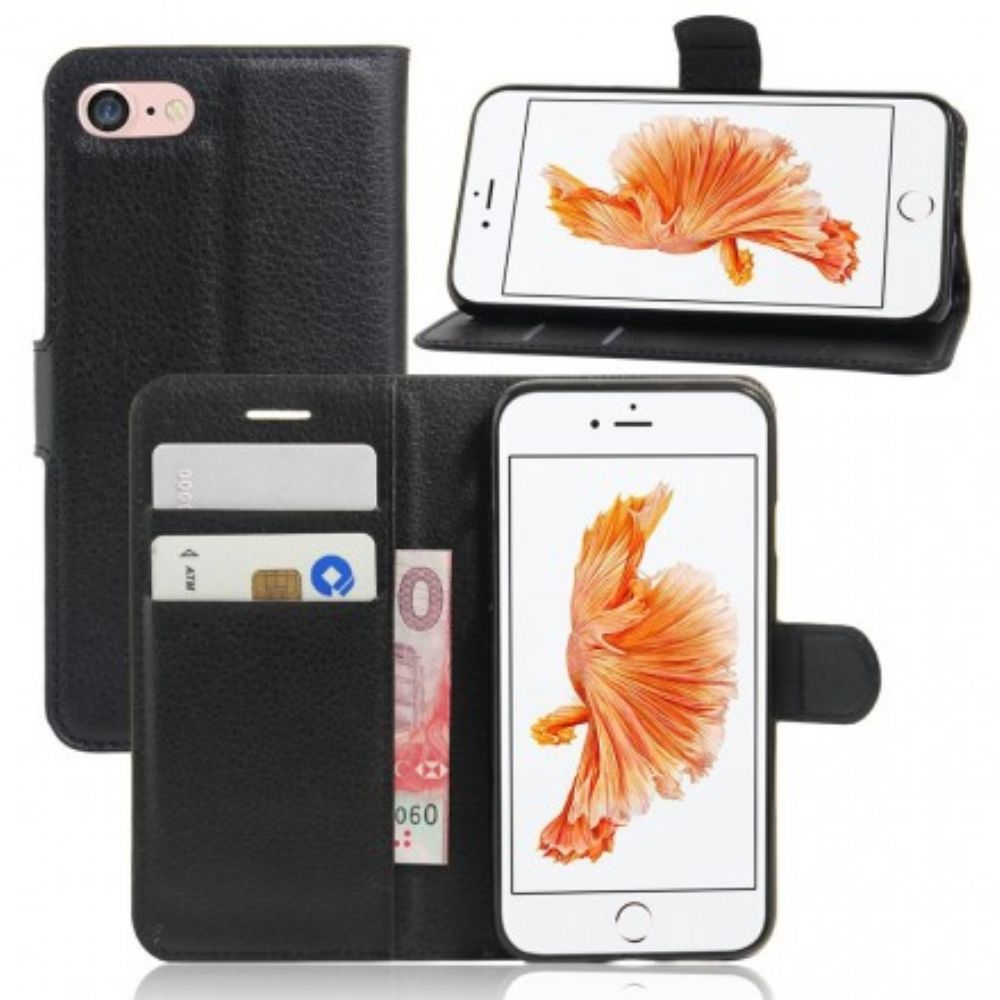 Leren Hoesje voor iPhone SE 3 / SE 2 / 8 / 7 Klassiek