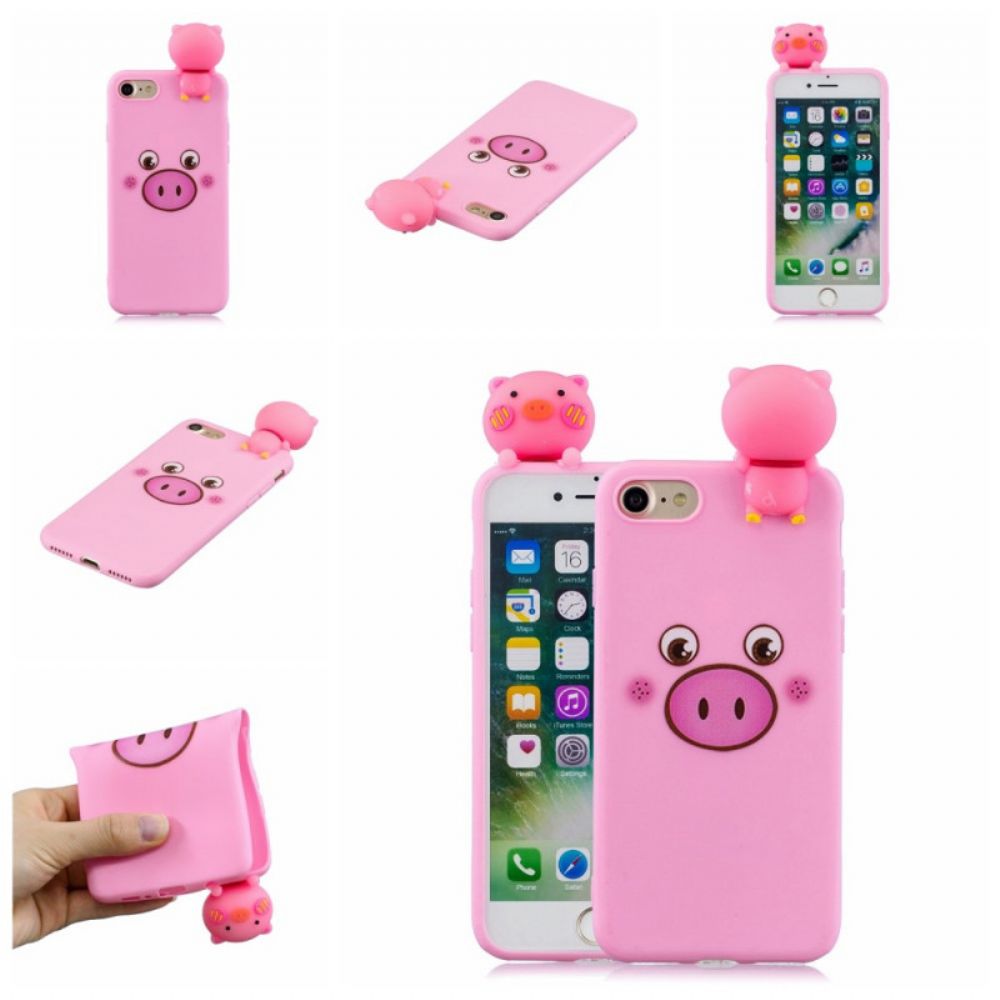Telefoonhoesje voor iPhone SE 3 / SE 2 / 8 / 7 Leuk Varken