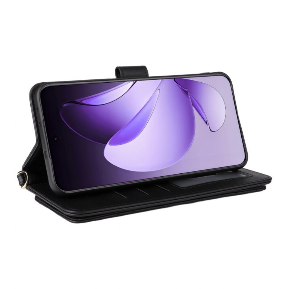 Folio-hoesje Oppo Reno 13 Pro 5g Telefoonhoesje Schouderband Met Retro Design