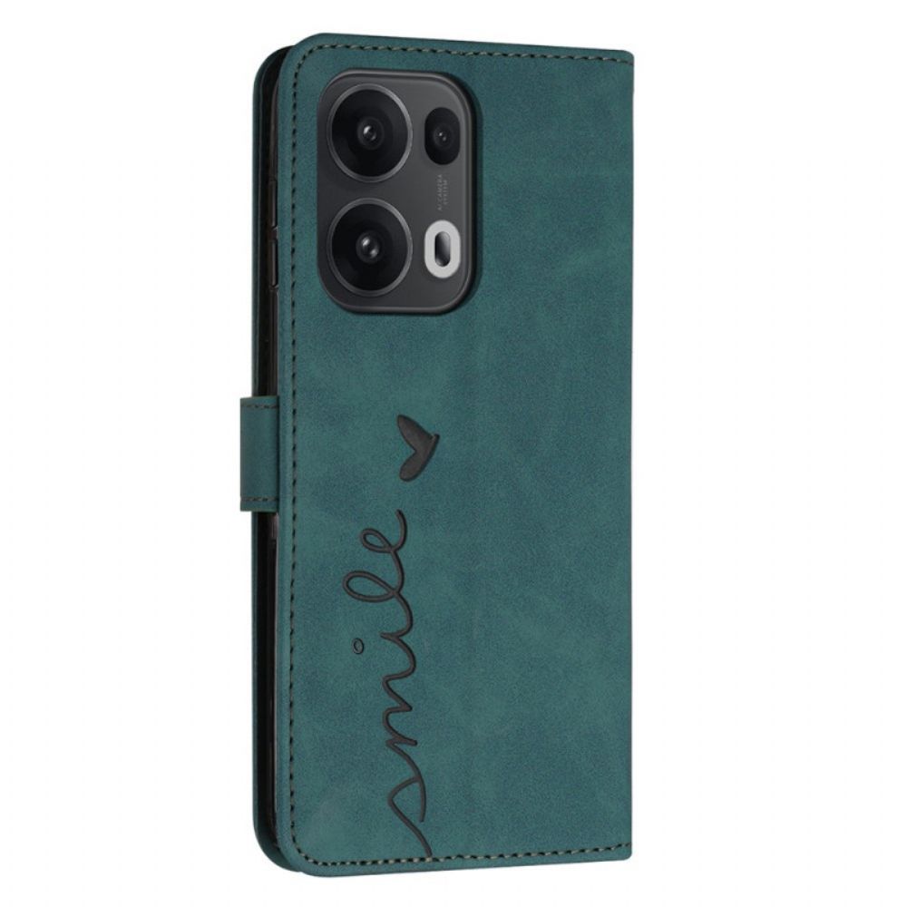 Leren Hoesje Oppo Reno 13 Pro 5g Glimlach Bescherming Hoesje