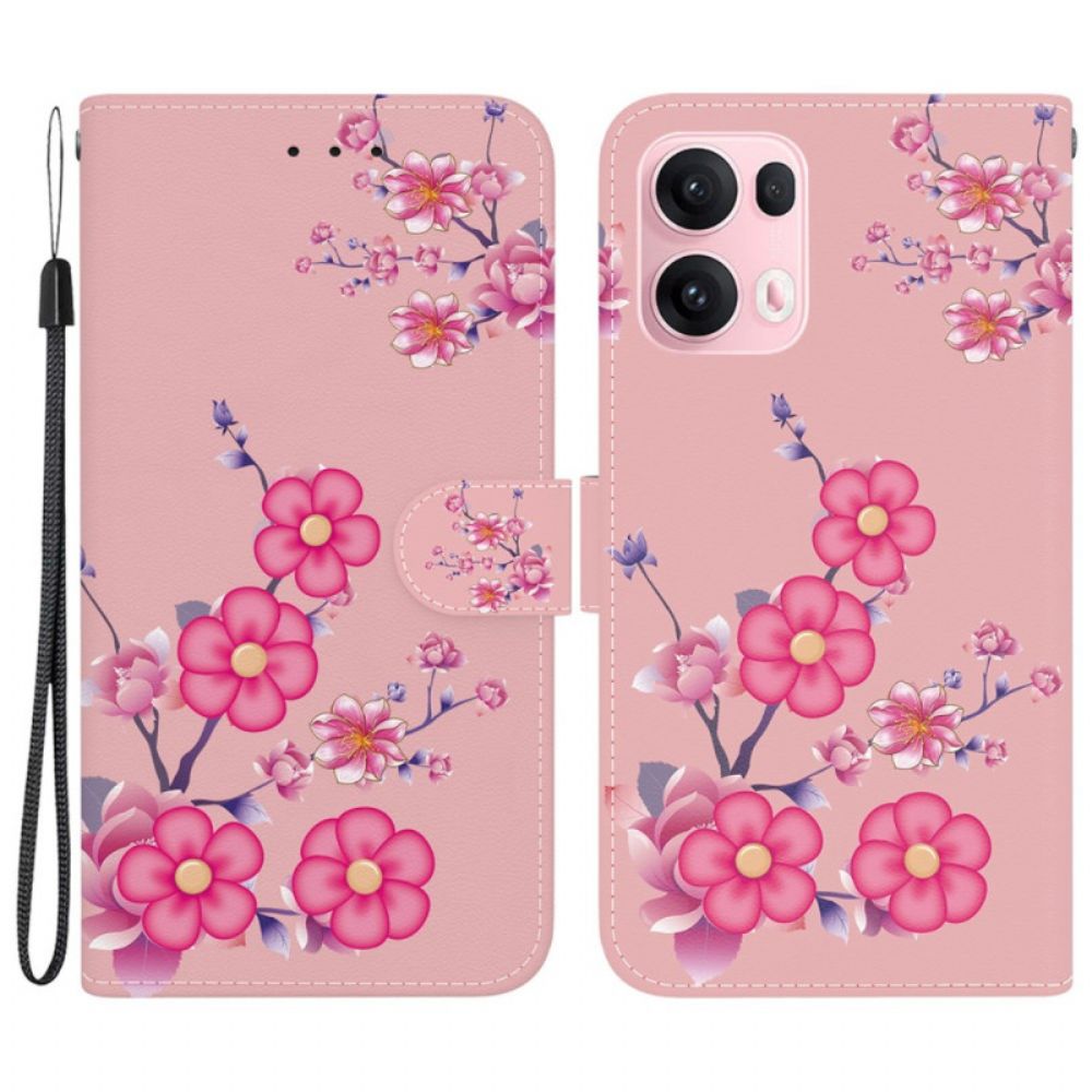 Leren Hoesje Oppo Reno 13 Pro 5g Sakura-patroon Bescherming Hoesje